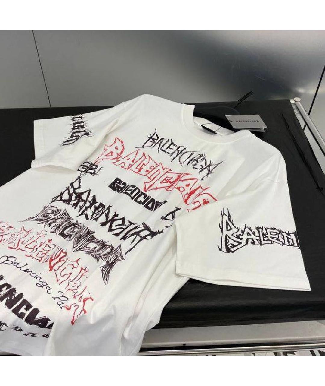 BALENCIAGA Белая хлопковая футболка, фото 3
