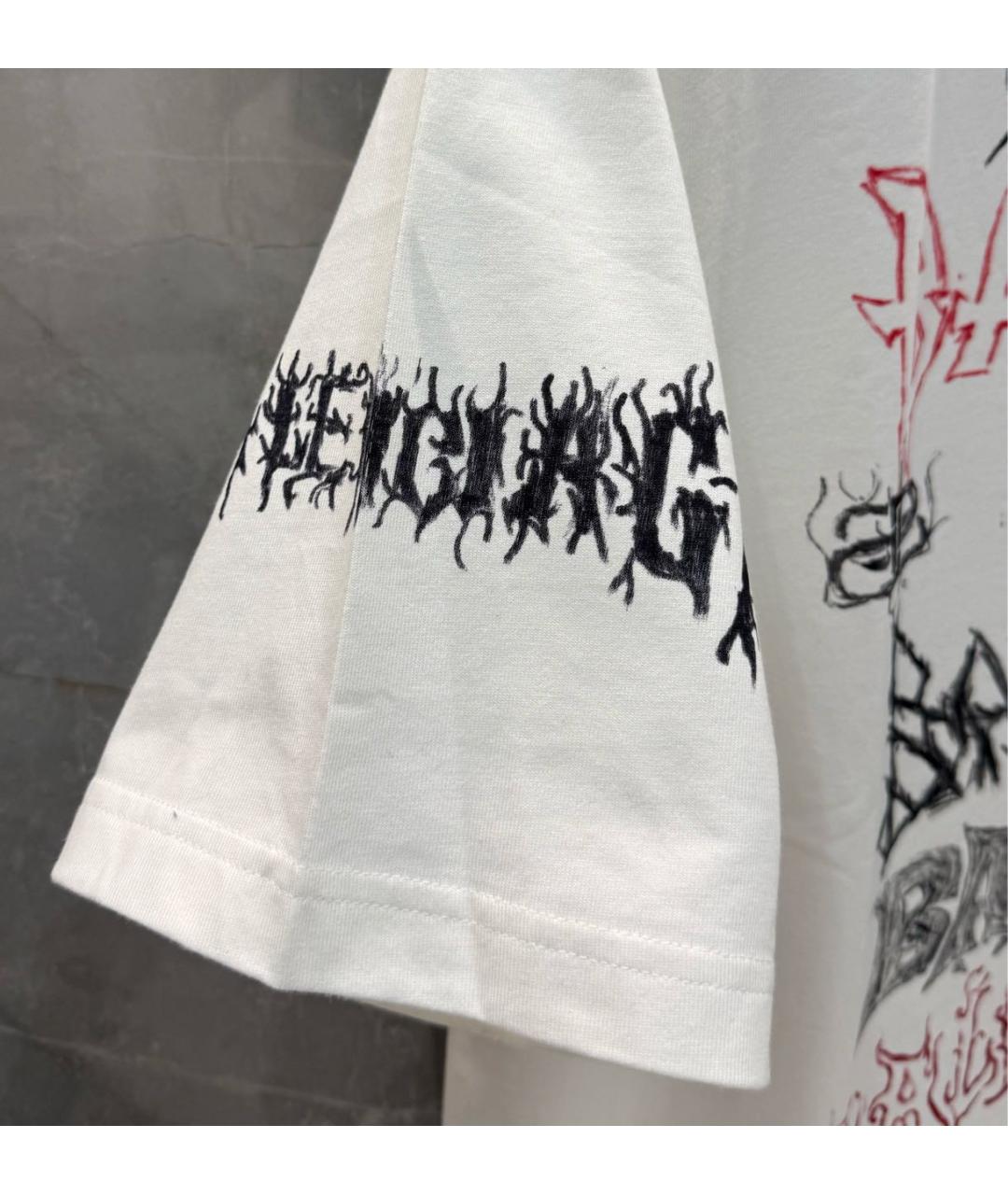 BALENCIAGA Белая хлопковая футболка, фото 5