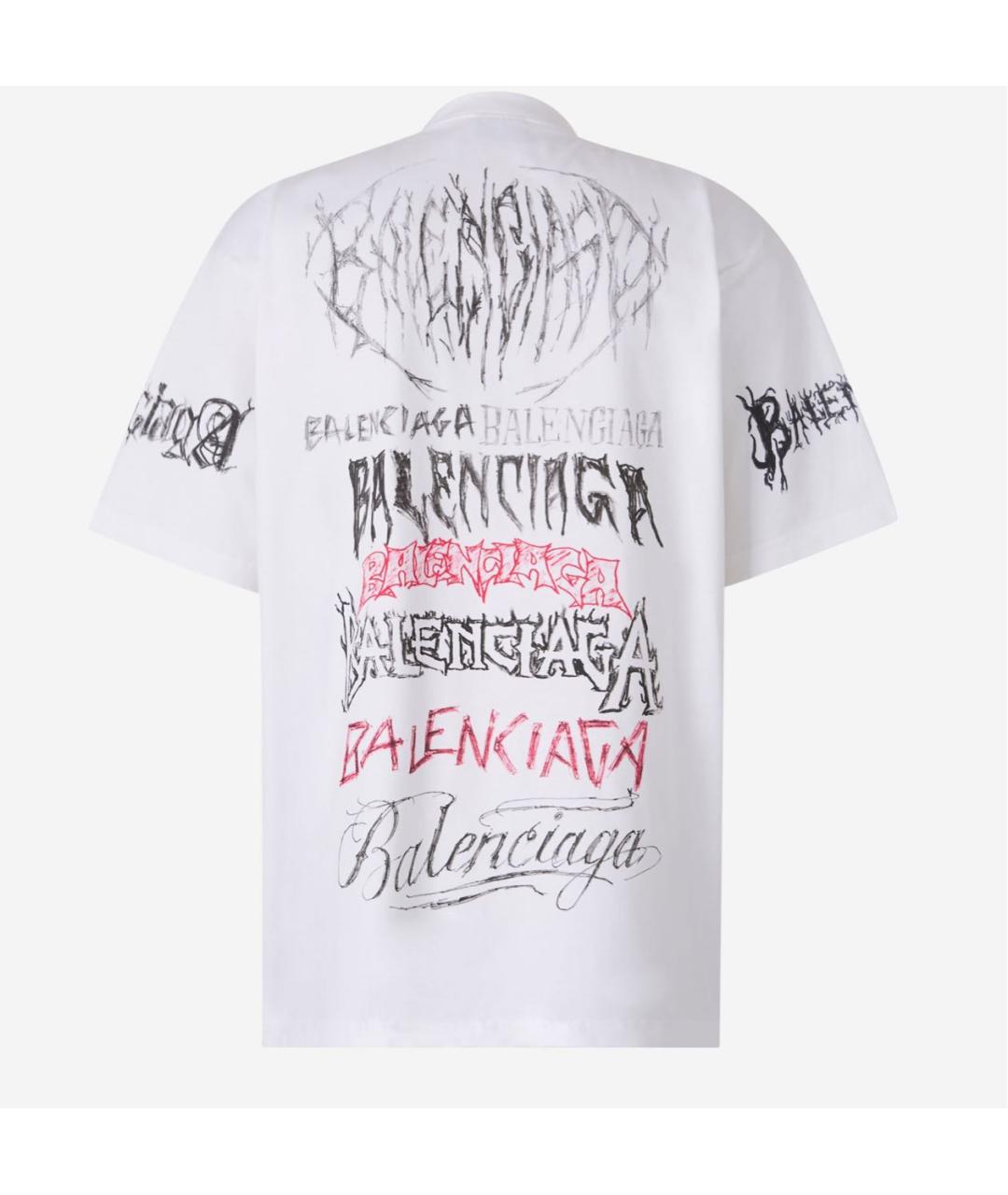 BALENCIAGA Белая хлопковая футболка, фото 2