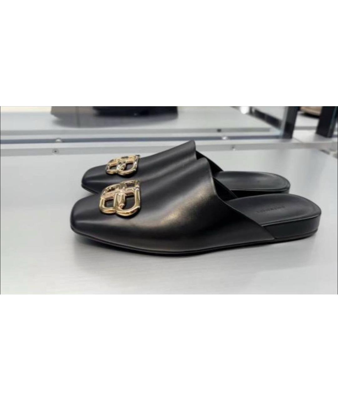 BALENCIAGA Черные кожаные сабо, фото 5