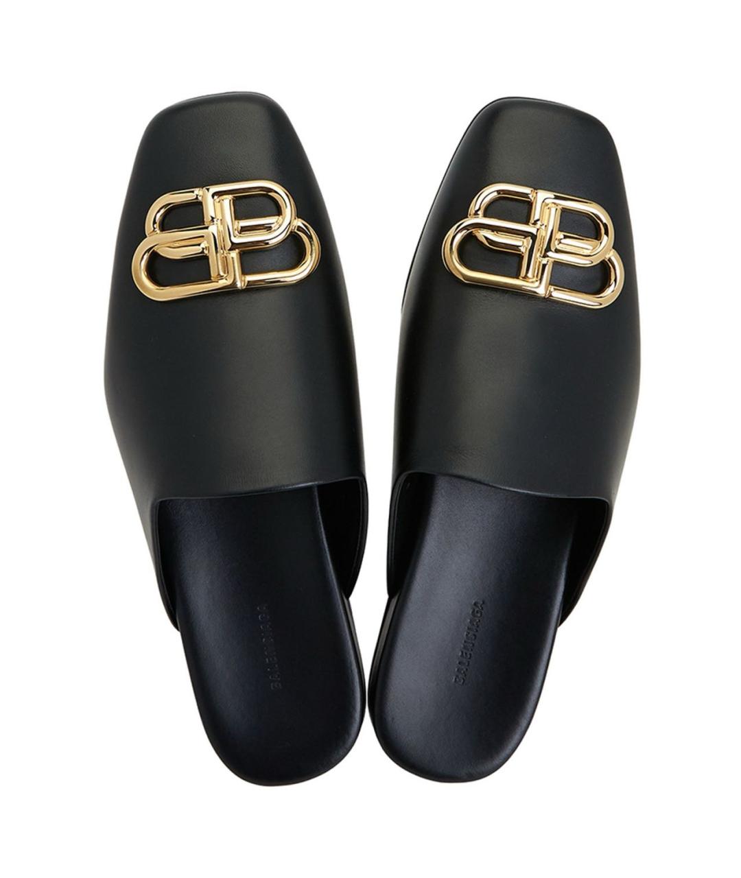 BALENCIAGA Черные кожаные сабо, фото 3