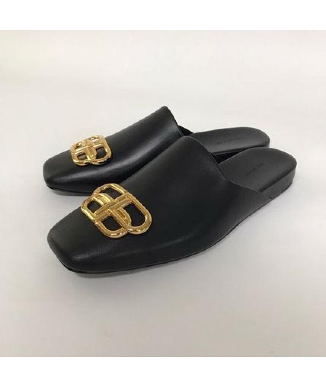 BALENCIAGA Черные кожаные сабо, фото 4