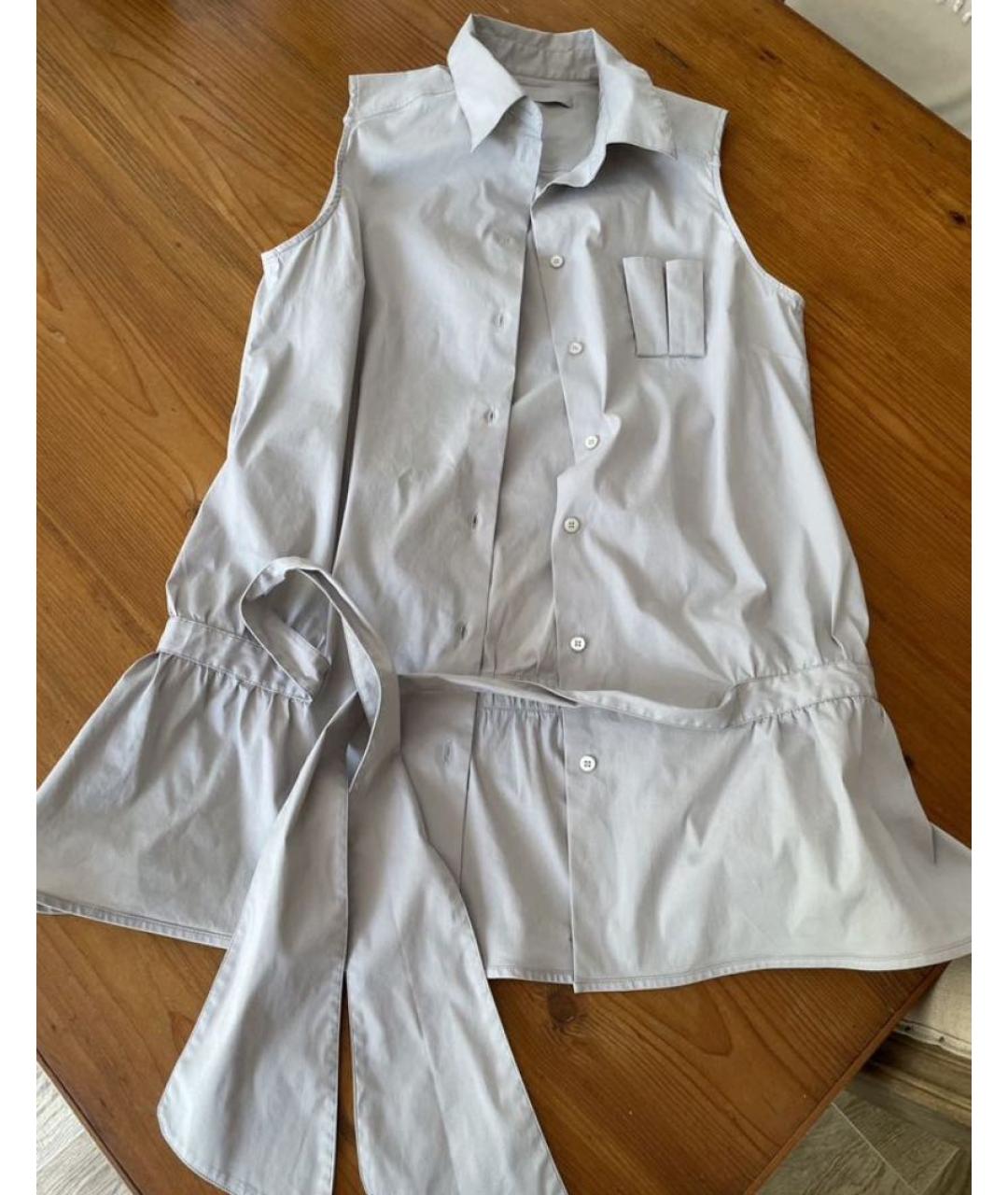 PRADA Голубая хлопковая блузы, фото 5