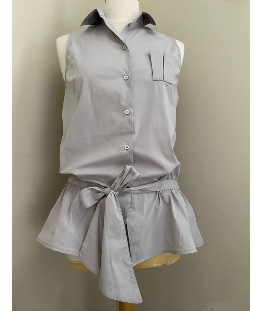 PRADA Голубая хлопковая блузы, фото 2