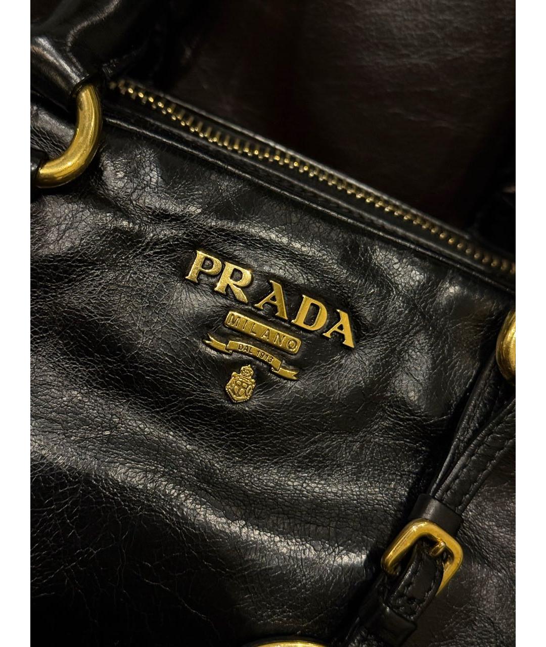 PRADA Черная кожаная сумка через плечо, фото 3