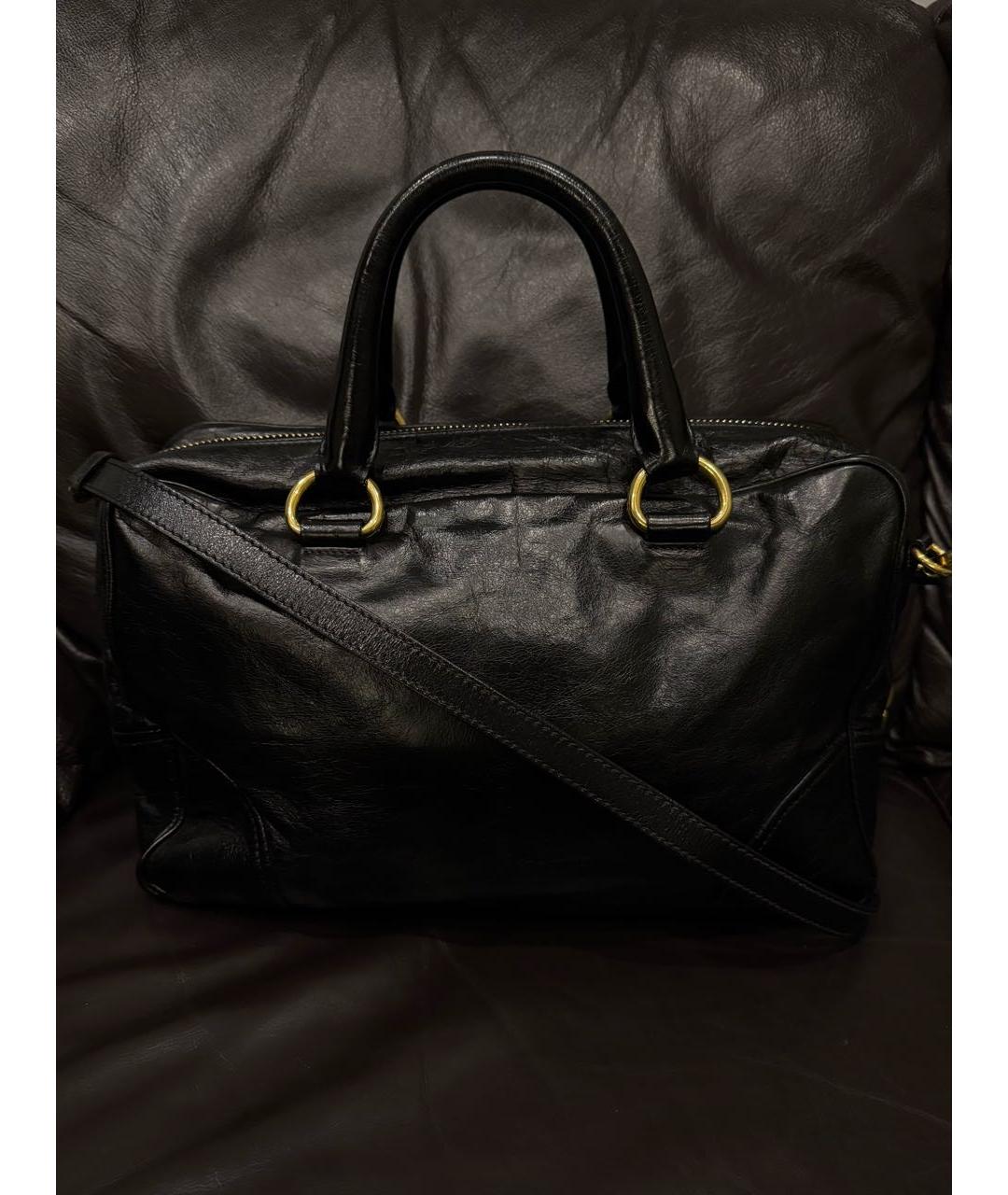 PRADA Черная кожаная сумка через плечо, фото 4