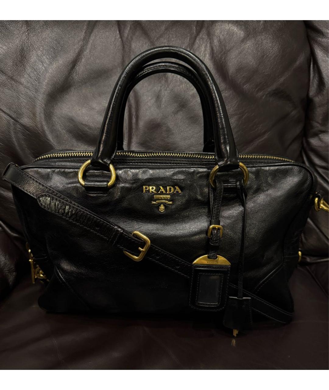 PRADA Черная кожаная сумка через плечо, фото 2