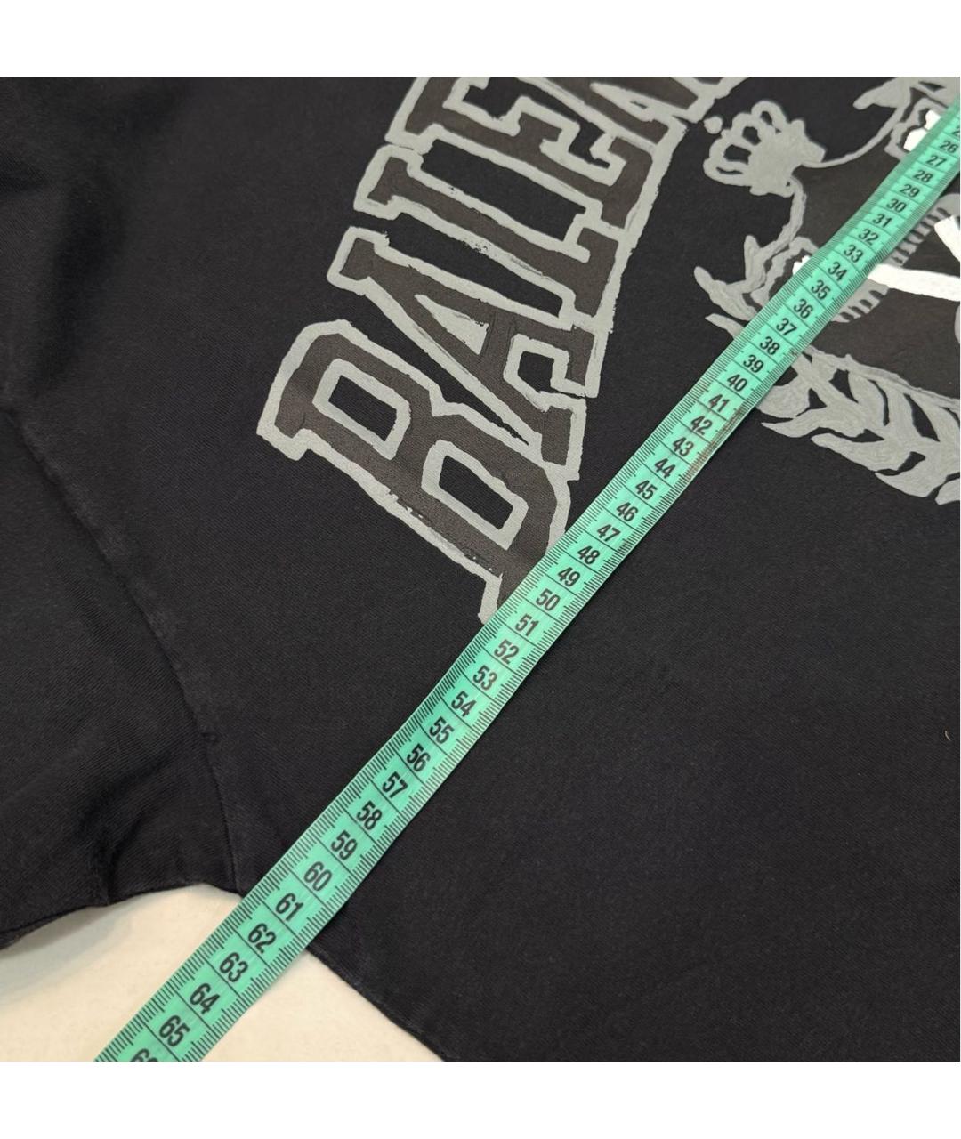 BALENCIAGA Черная хлопковая футболка, фото 8