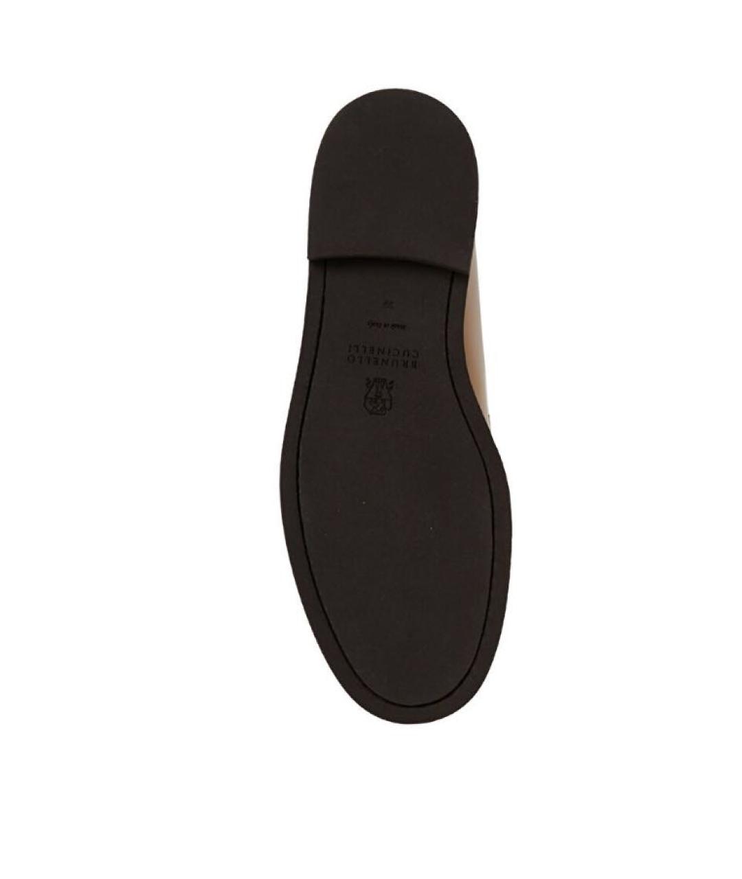 BRUNELLO CUCINELLI Горчичные кожаные лоферы, фото 5