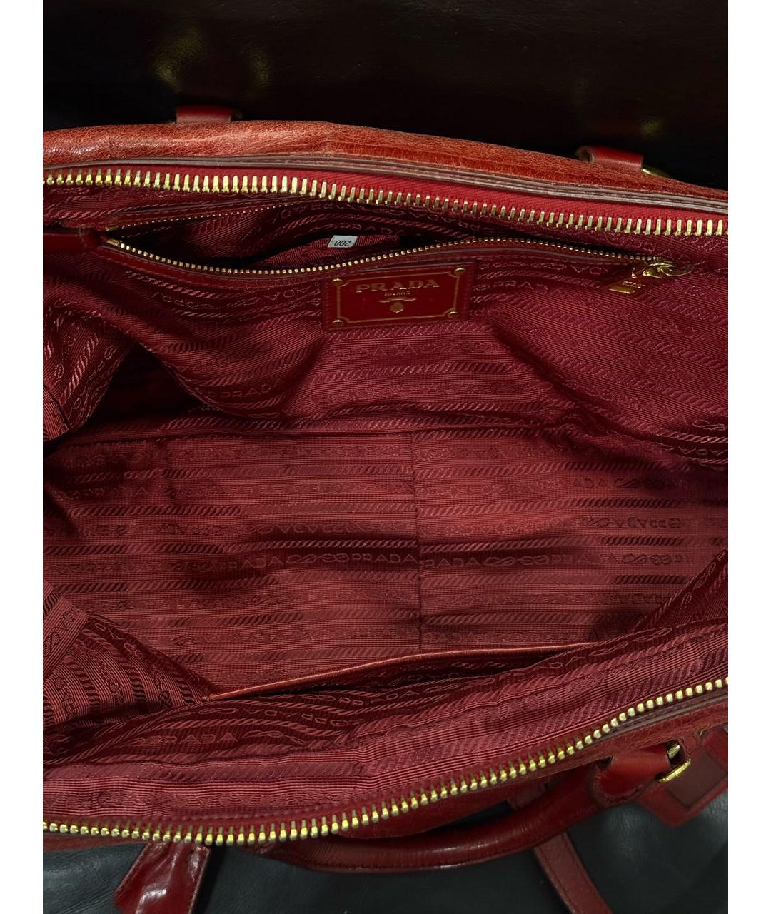 PRADA Красная кожаная сумка через плечо, фото 5