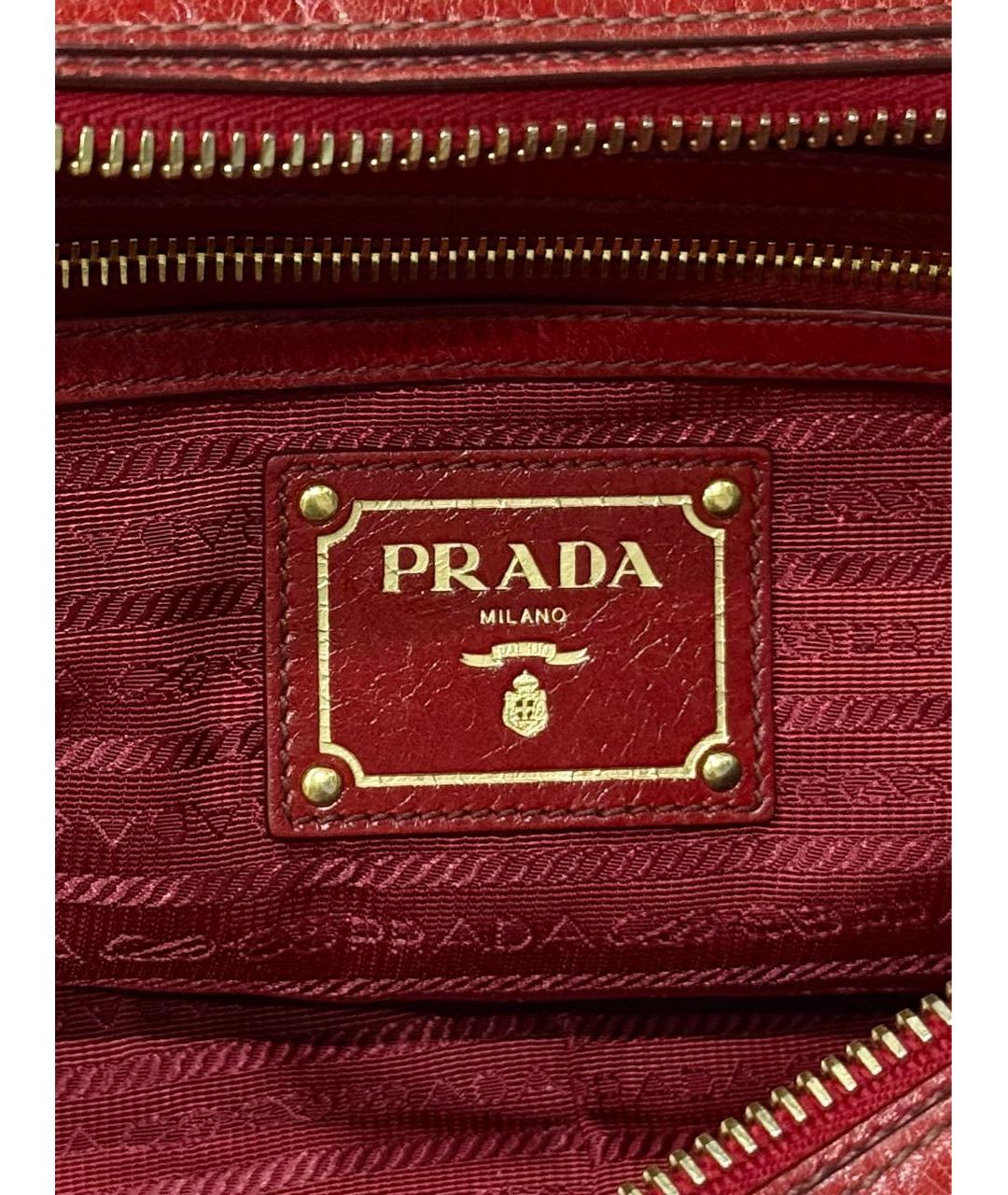 PRADA Красная кожаная сумка через плечо, фото 6
