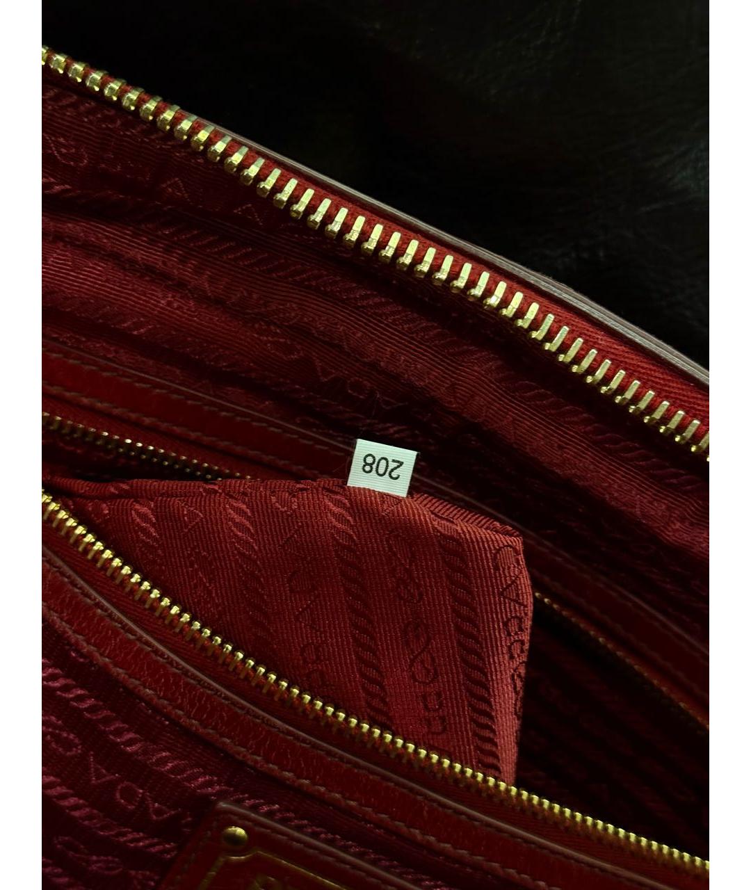 PRADA Красная кожаная сумка через плечо, фото 7