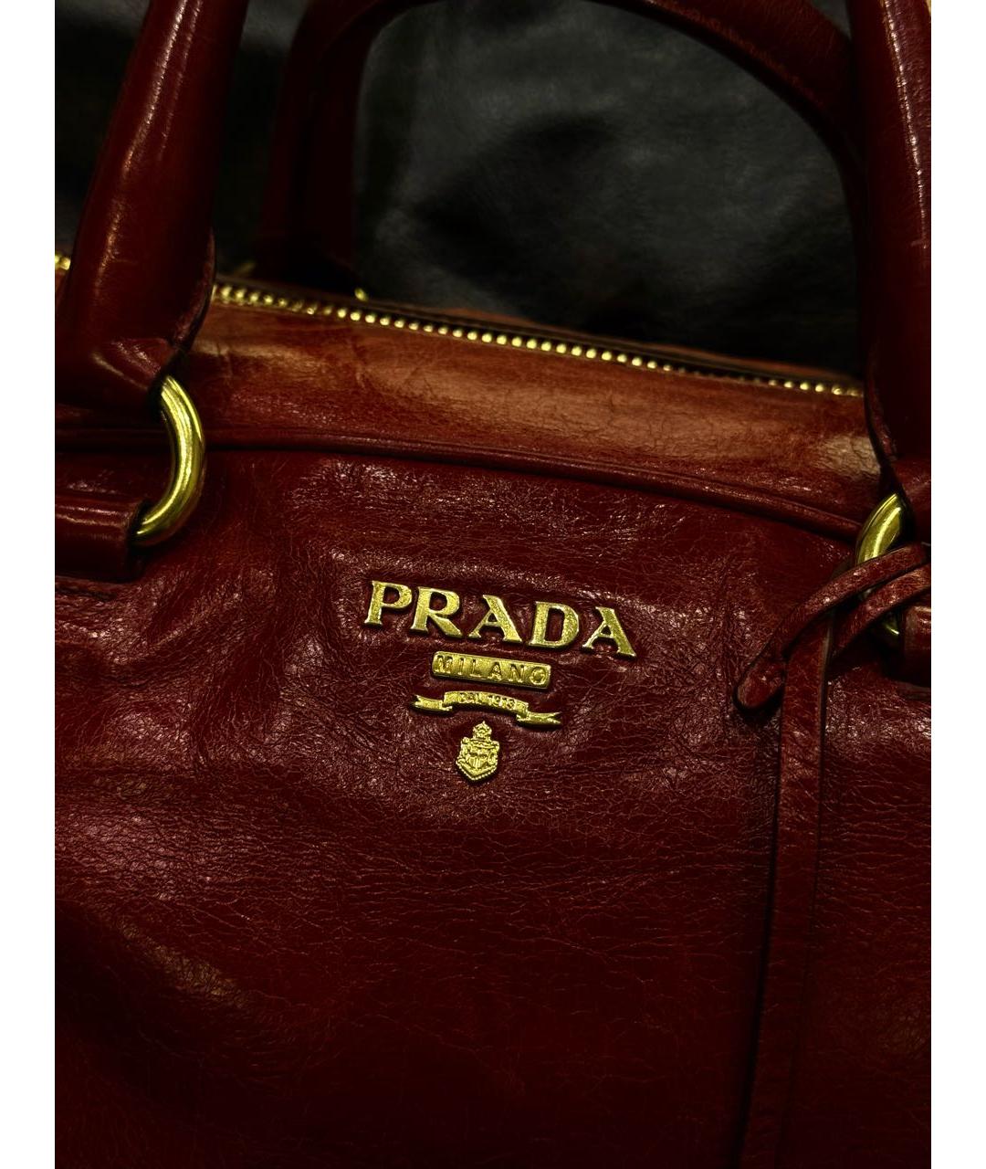 PRADA Красная кожаная сумка через плечо, фото 3