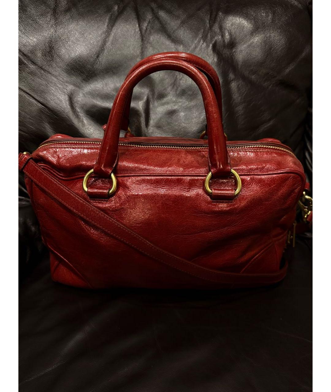 PRADA Красная кожаная сумка через плечо, фото 4