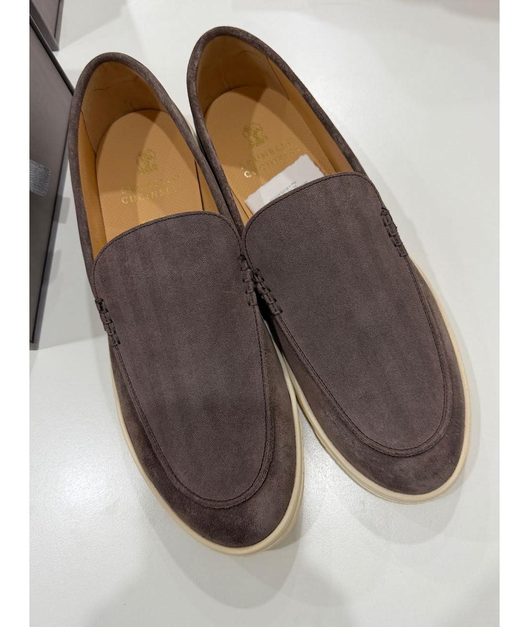 BRUNELLO CUCINELLI Коричневые кожаные лоферы, фото 2