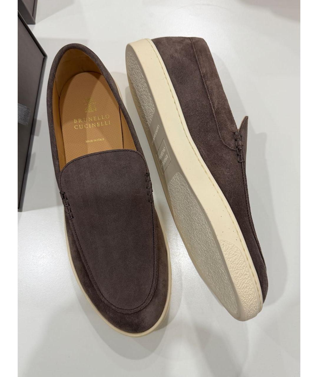 BRUNELLO CUCINELLI Коричневые кожаные лоферы, фото 3