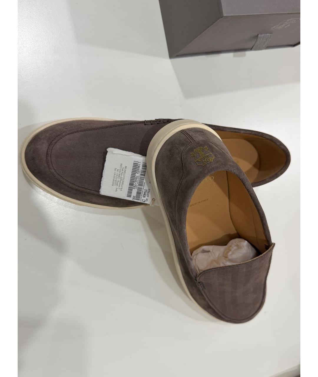 BRUNELLO CUCINELLI Коричневые кожаные лоферы, фото 4