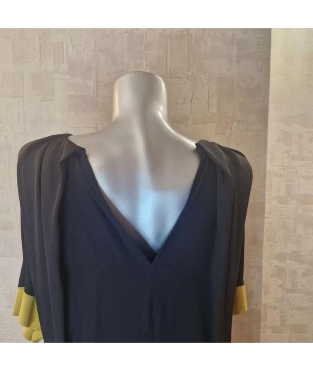 FENDI Черное шелковое повседневное платье, фото 5