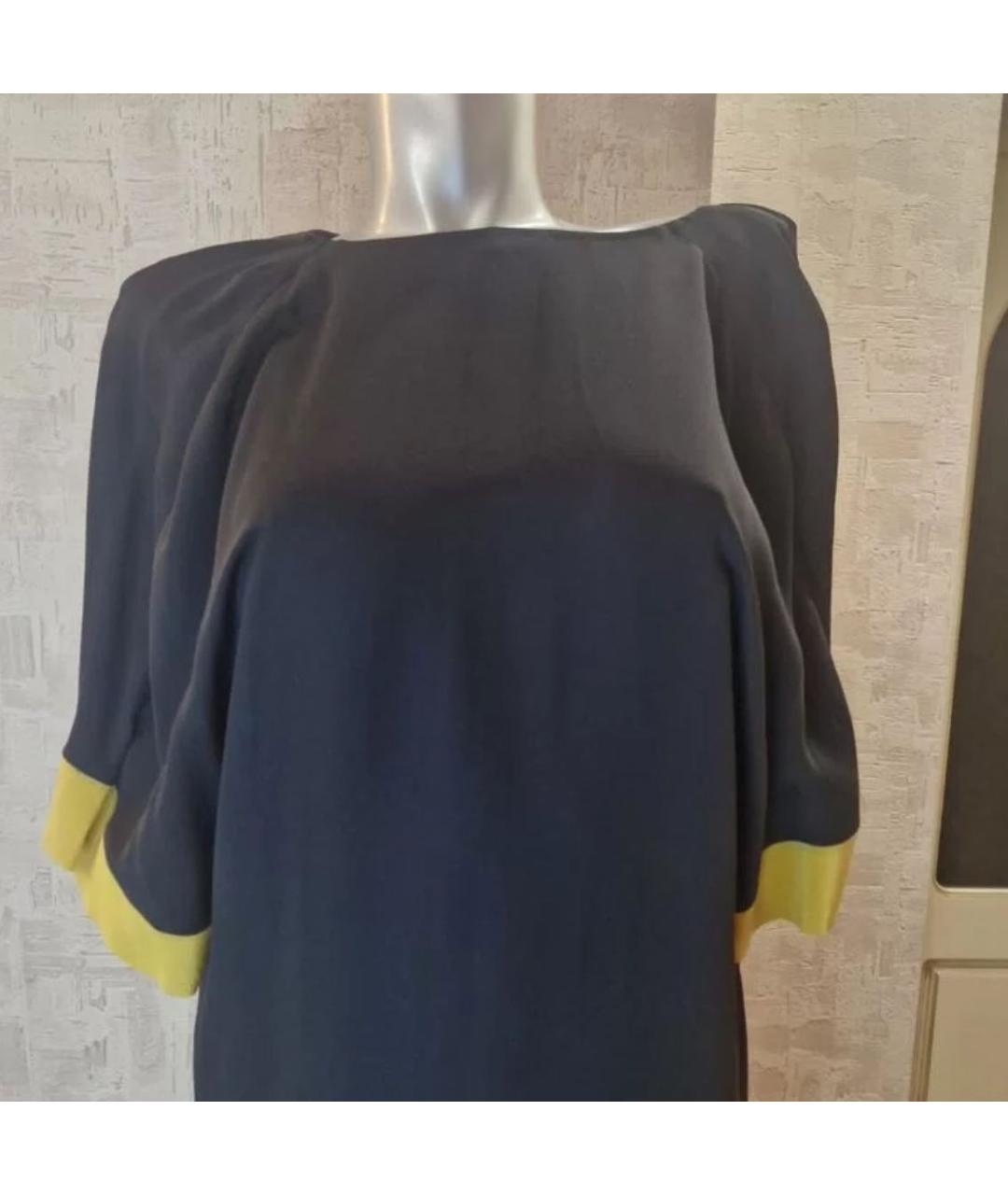 FENDI Черное шелковое повседневное платье, фото 3