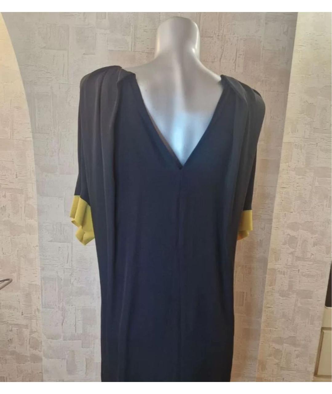 FENDI Черное шелковое повседневное платье, фото 4