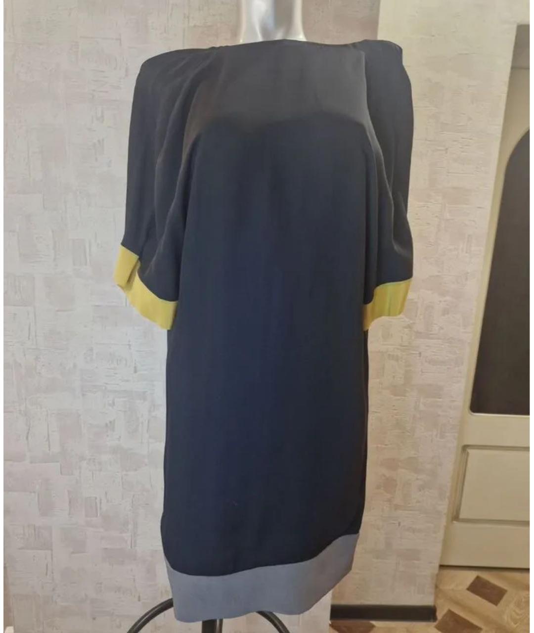 FENDI Черное шелковое повседневное платье, фото 7