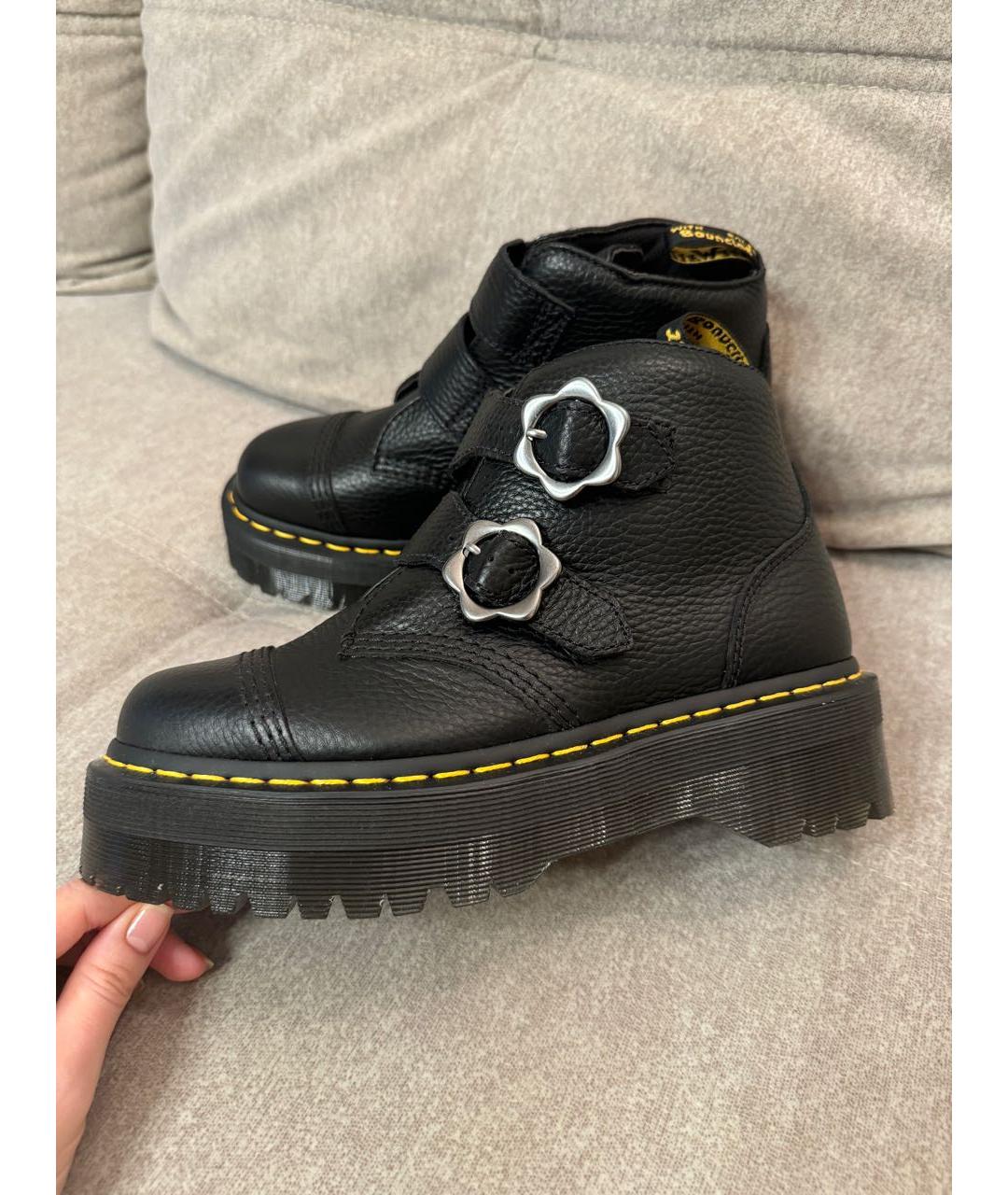 DR. MARTENS Черные кожаные ботинки, фото 5