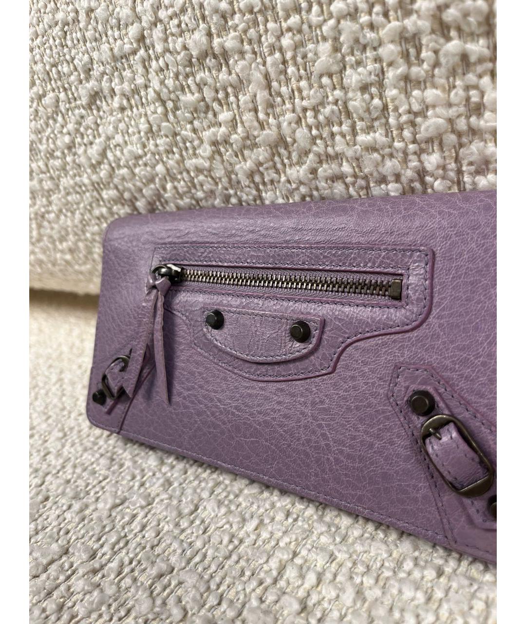 BALENCIAGA Фиолетовый кожаный кошелек, фото 8