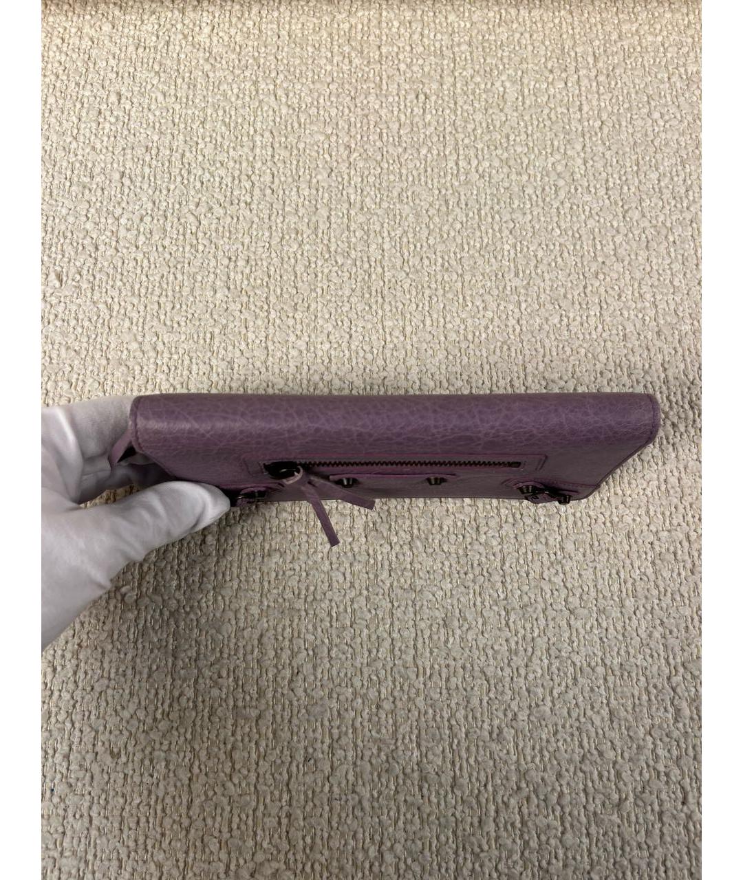 BALENCIAGA Фиолетовый кожаный кошелек, фото 6