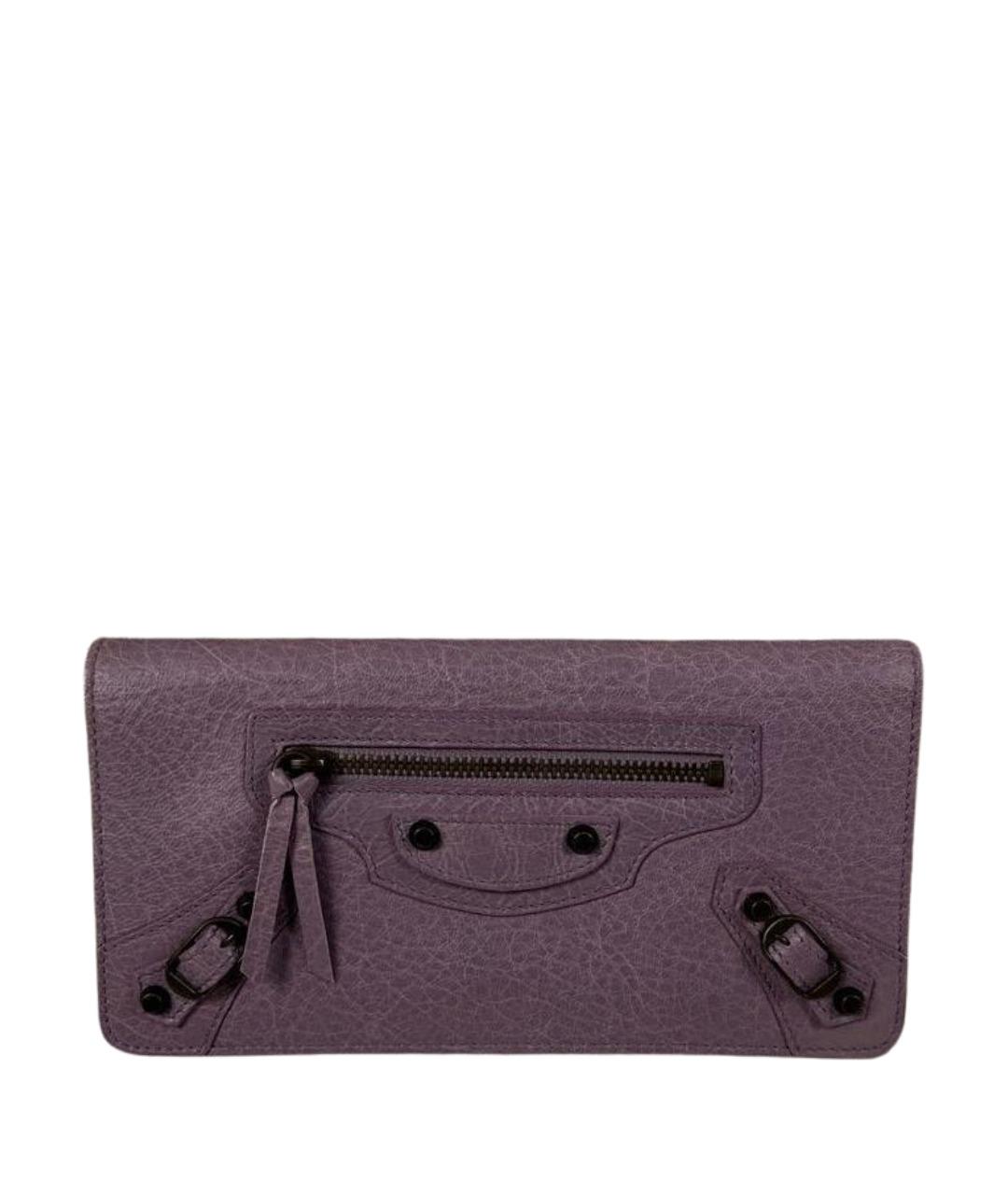 BALENCIAGA Фиолетовый кожаный кошелек, фото 1