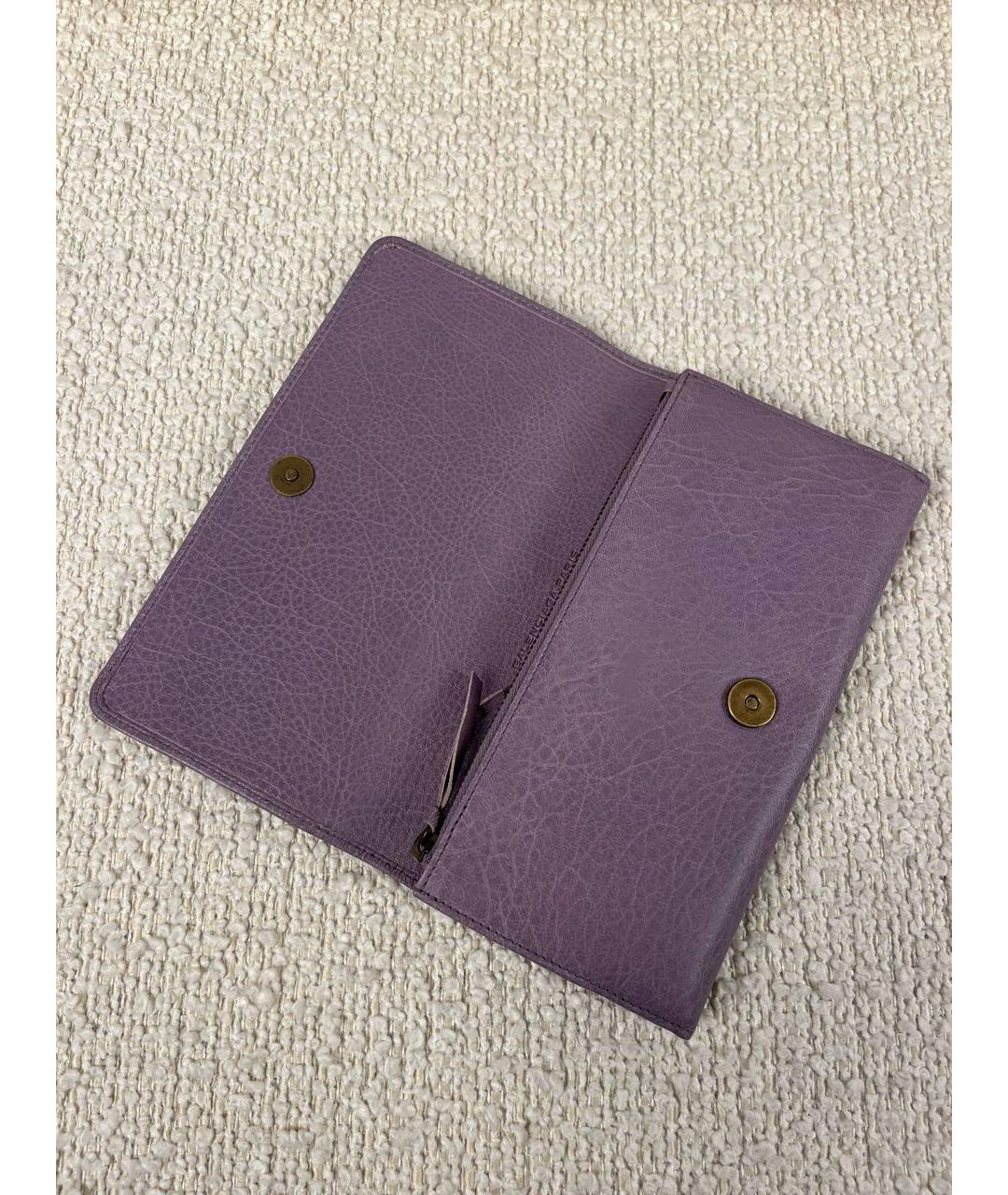 BALENCIAGA Фиолетовый кожаный кошелек, фото 7