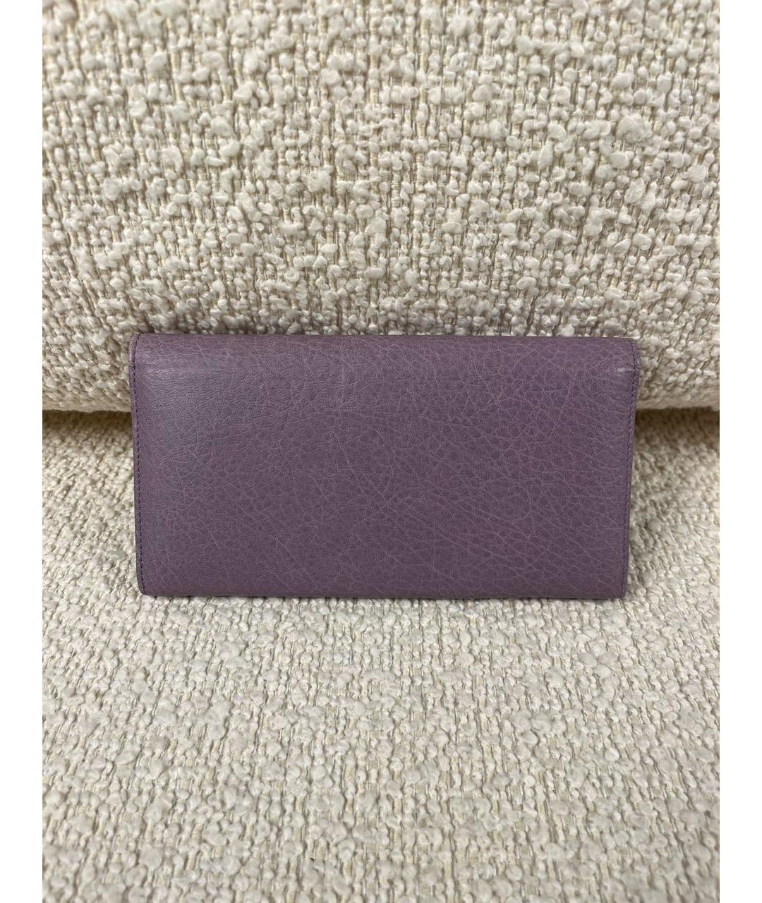 BALENCIAGA Фиолетовый кожаный кошелек, фото 3