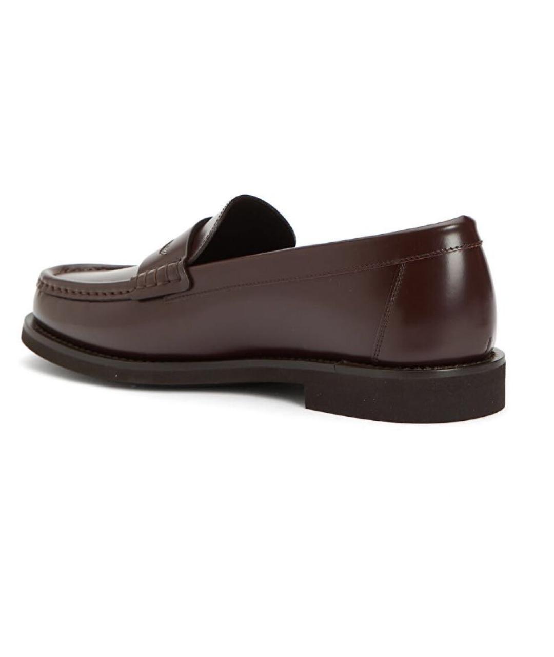 BRUNELLO CUCINELLI Бордовые кожаные лоферы, фото 3