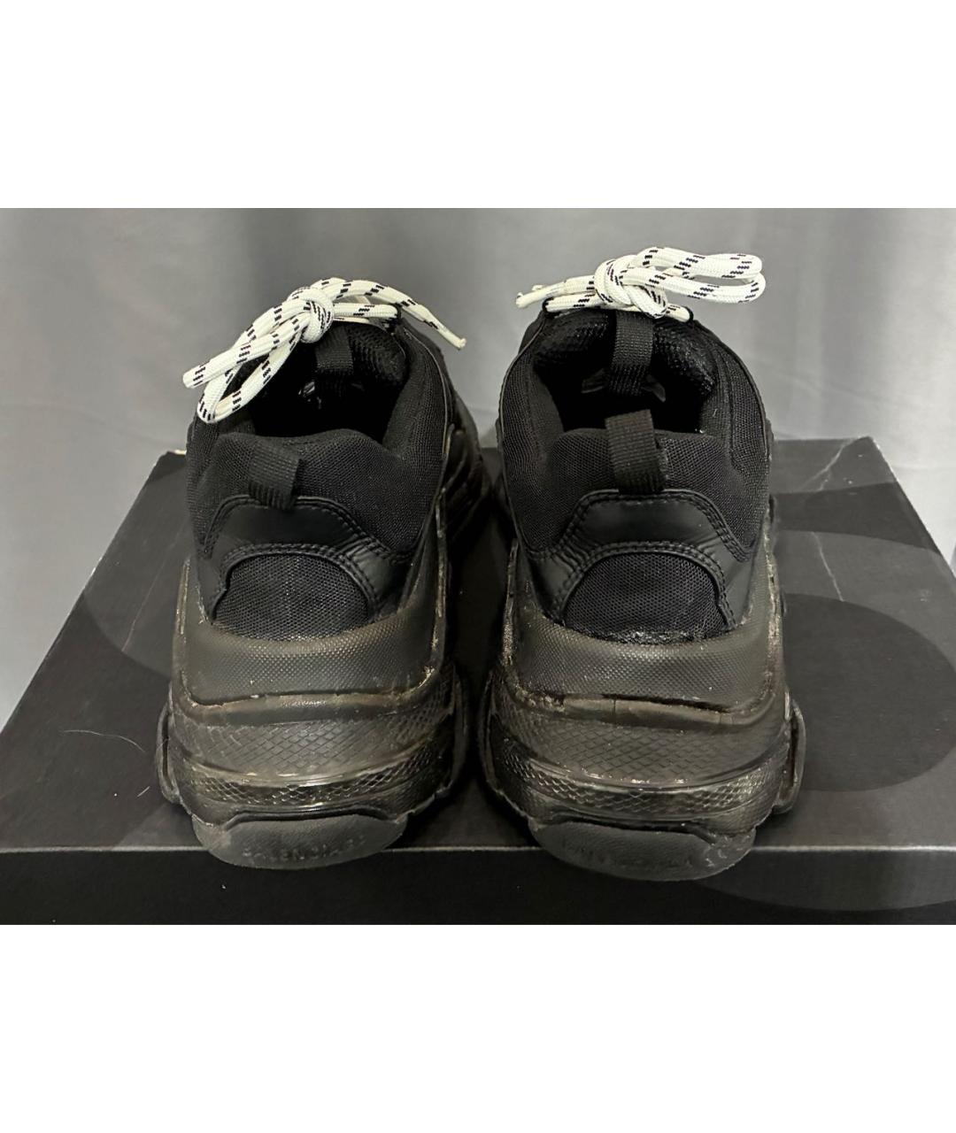 BALENCIAGA Черные текстильные низкие кроссовки / кеды, фото 4