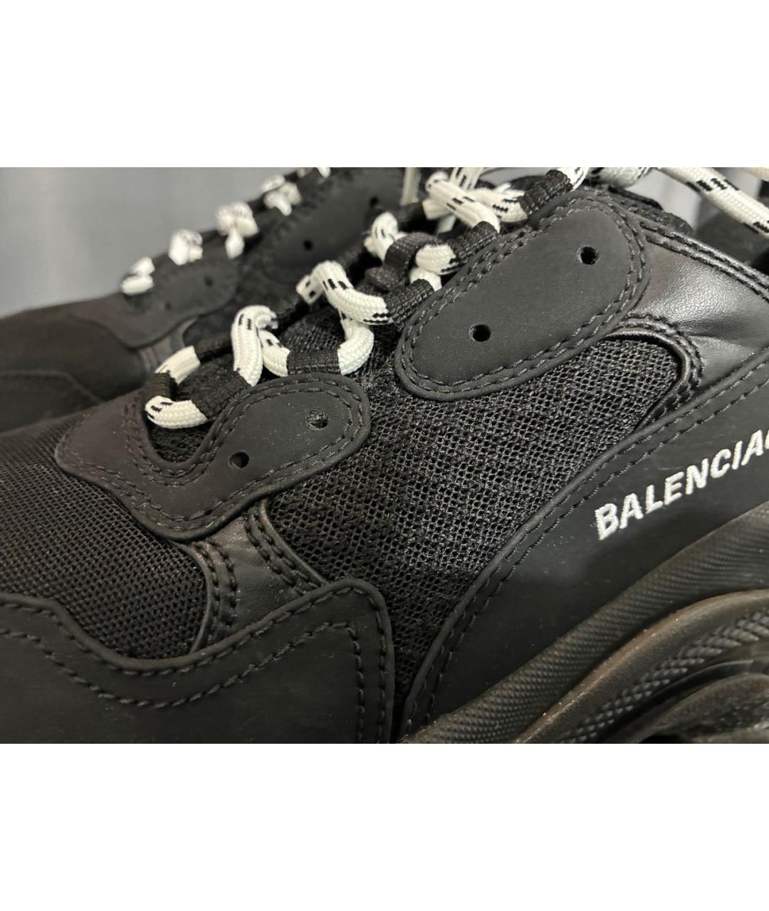 BALENCIAGA Черные текстильные низкие кроссовки / кеды, фото 7