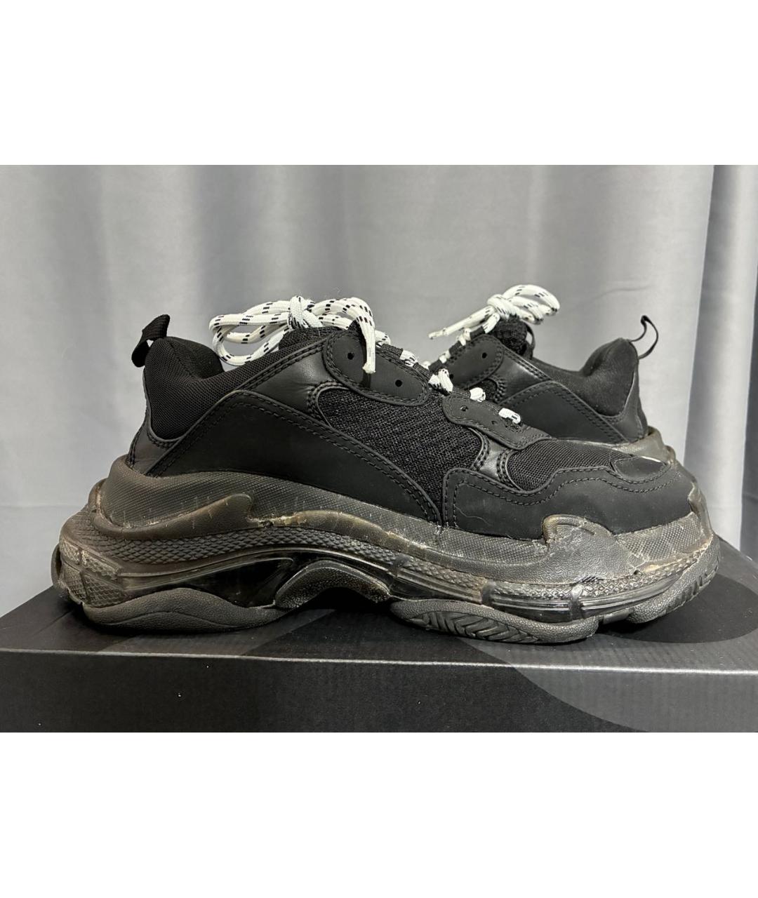 BALENCIAGA Черные текстильные низкие кроссовки / кеды, фото 6