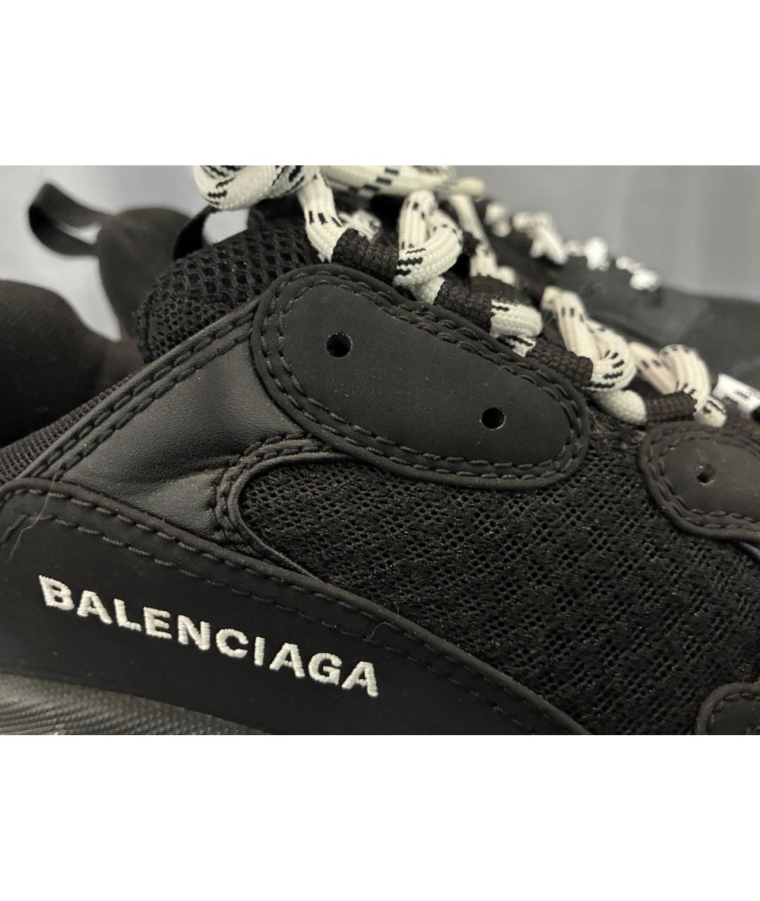 BALENCIAGA Черные текстильные низкие кроссовки / кеды, фото 5