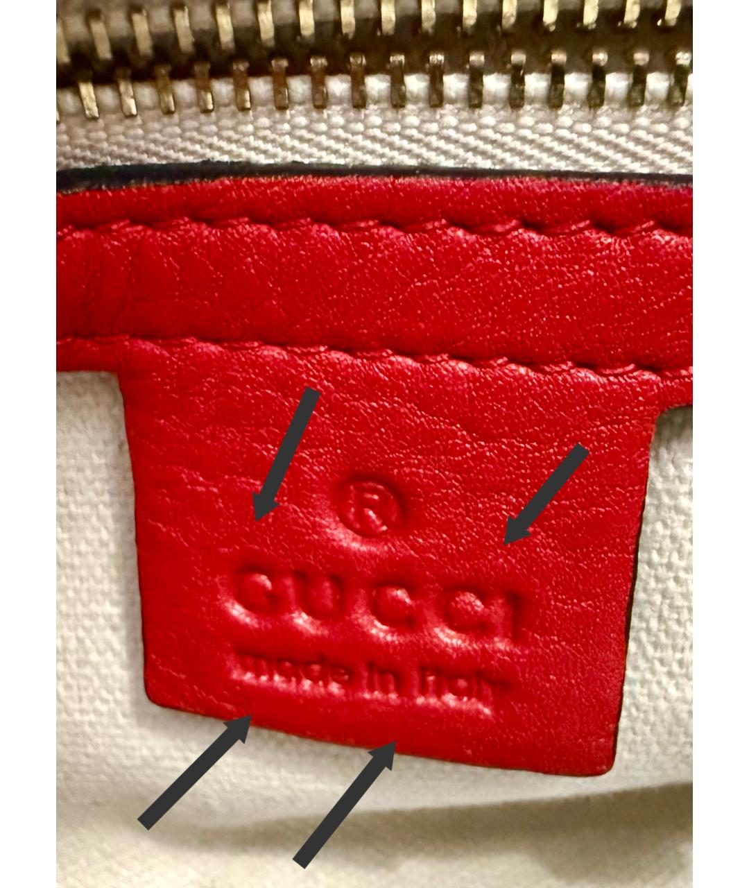 GUCCI Красная кожаная сумка через плечо, фото 9