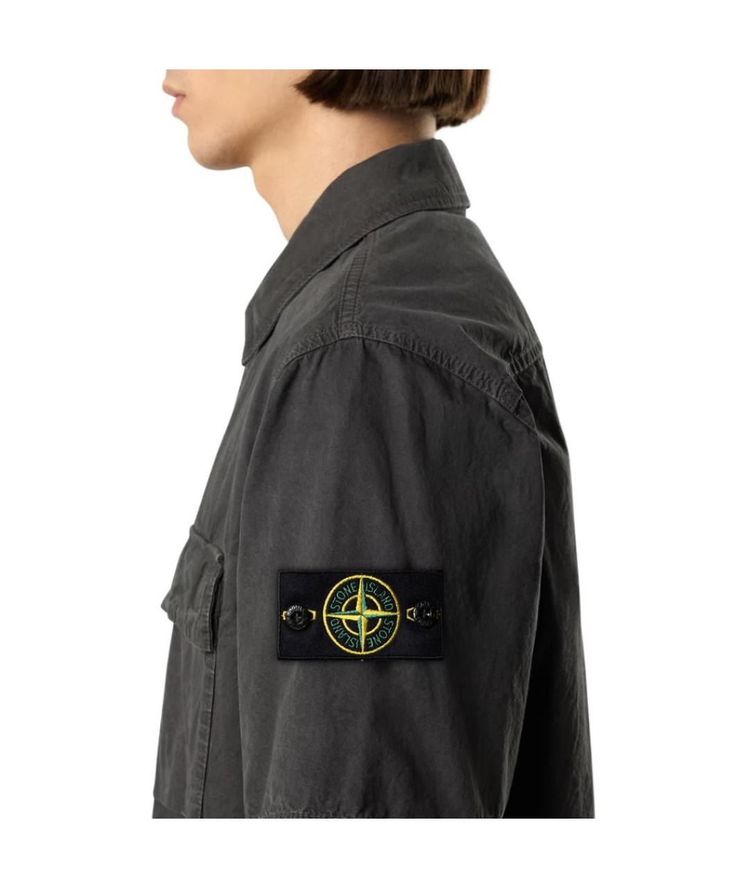 STONE ISLAND Серая классическая рубашка, фото 4