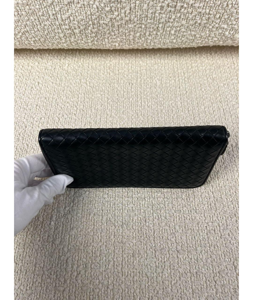BOTTEGA VENETA Черный кожаный кошелек, фото 6