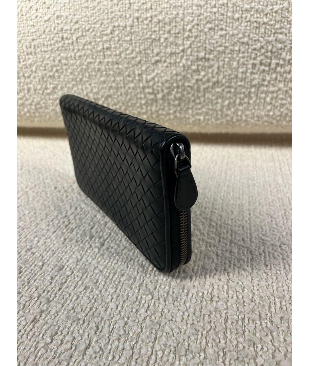 BOTTEGA VENETA Черный кожаный кошелек, фото 7