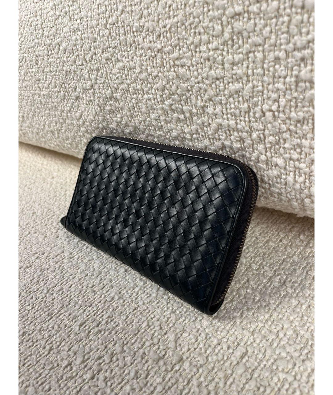 BOTTEGA VENETA Черный кожаный кошелек, фото 4
