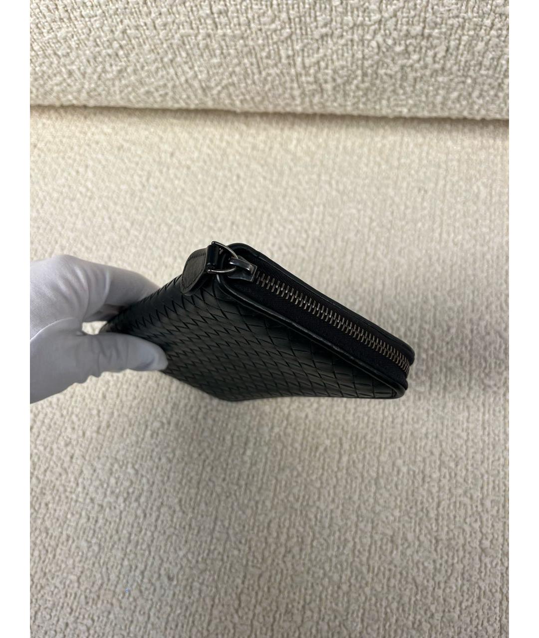 BOTTEGA VENETA Черный кожаный кошелек, фото 8