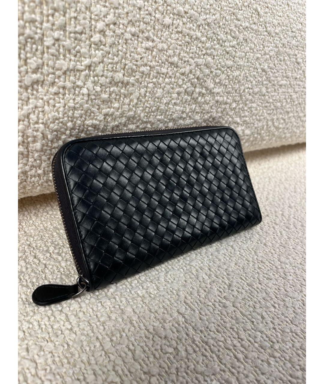 BOTTEGA VENETA Черный кожаный кошелек, фото 2