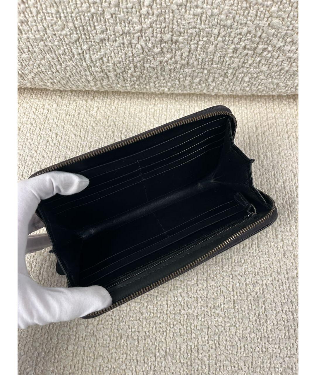 BOTTEGA VENETA Черный кожаный кошелек, фото 3