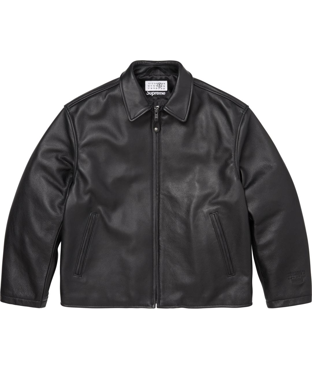 SUPREME Черная кожаная куртка, фото 2