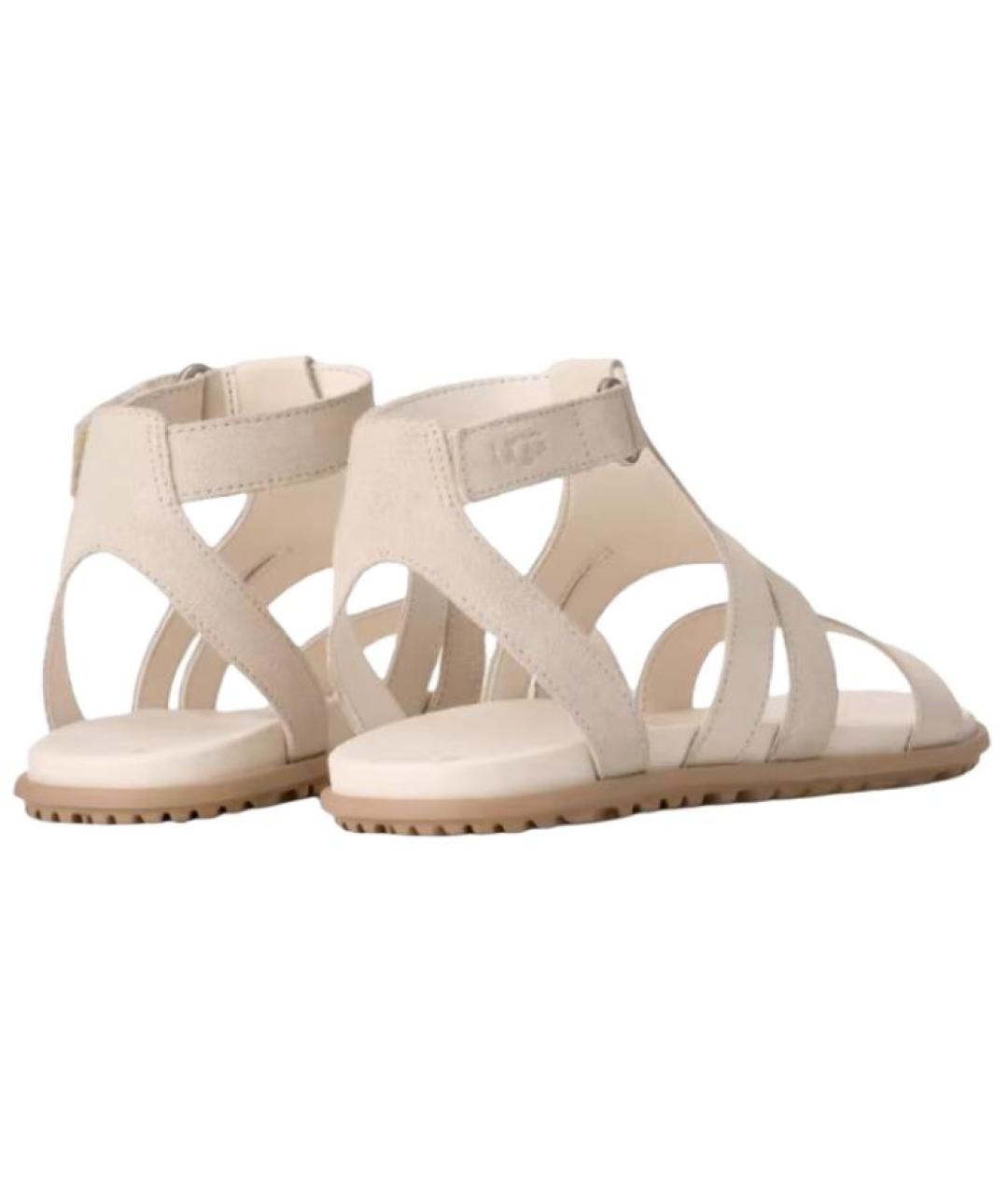 UGG AUSTRALIA Белые кожаные сандалии, фото 4