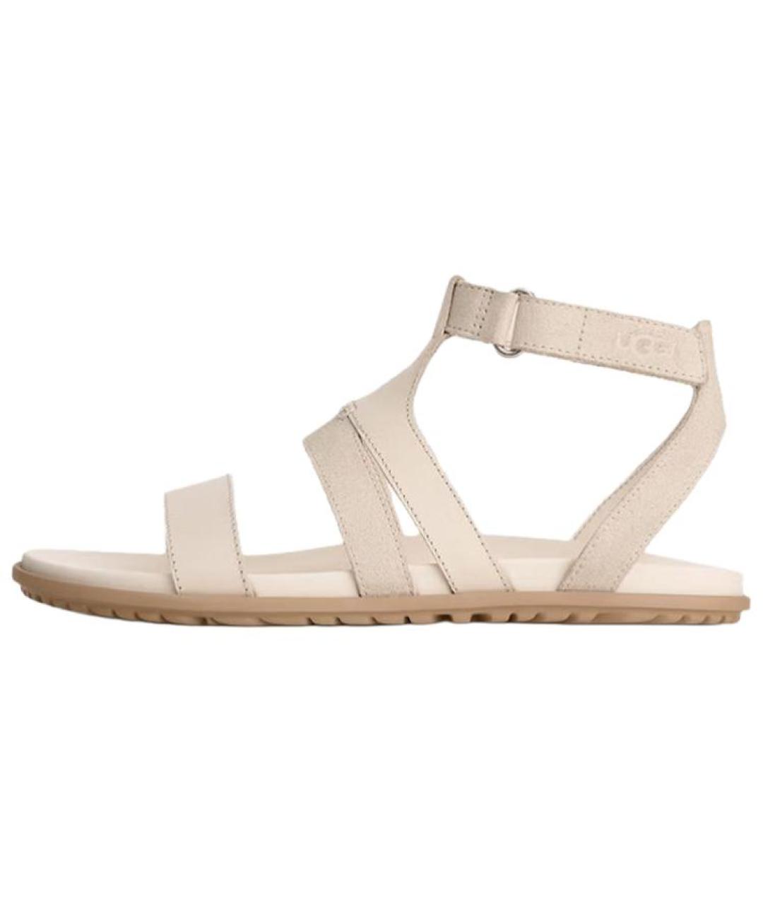 UGG AUSTRALIA Белые кожаные сандалии, фото 5