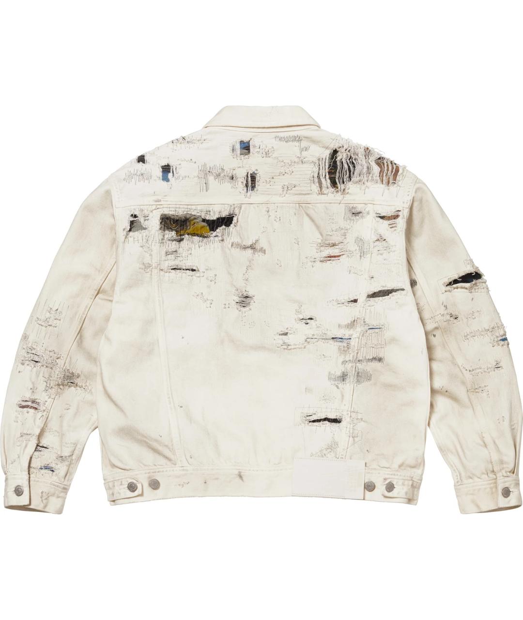 SUPREME Белая деним куртка, фото 2