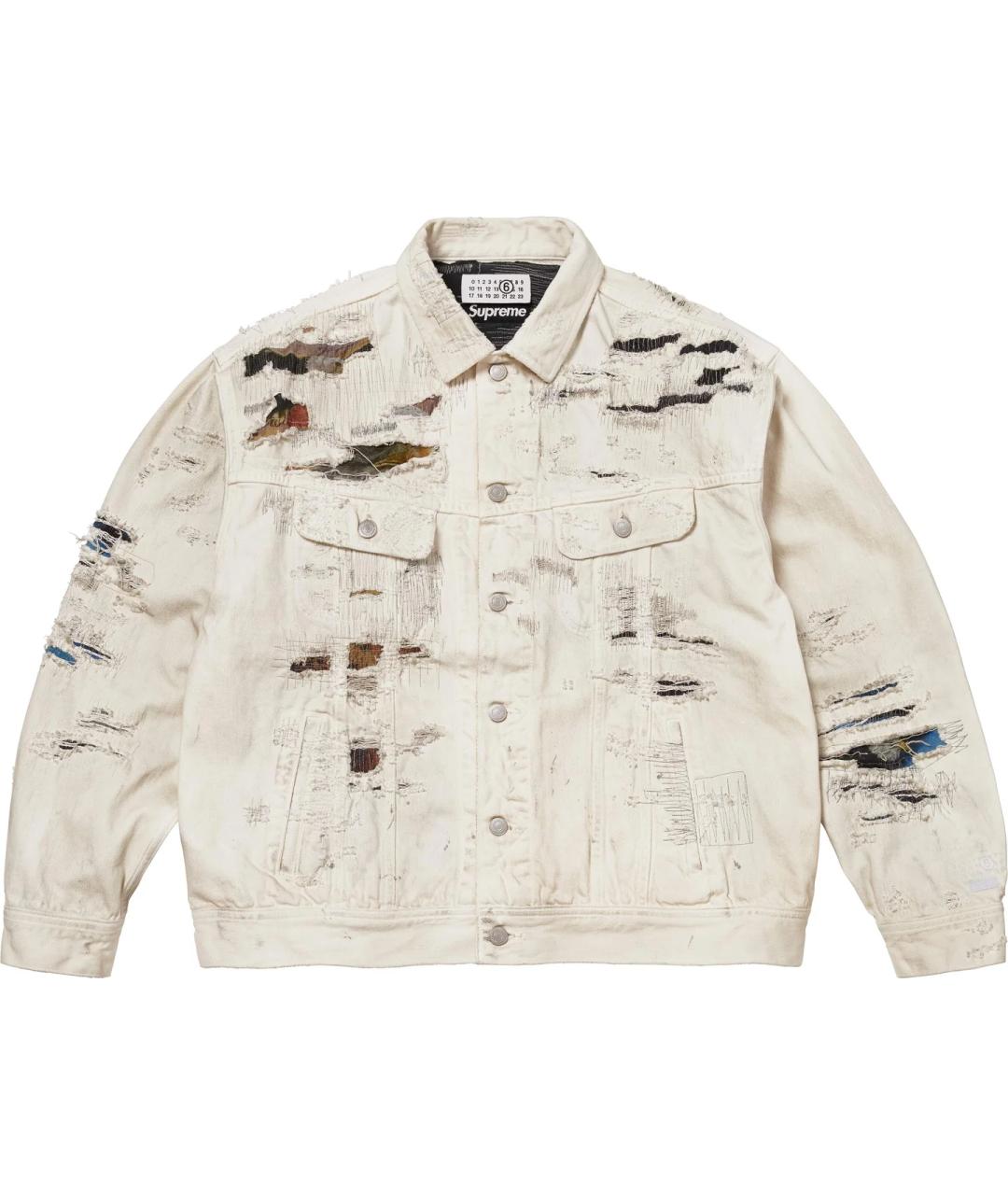 SUPREME Белая деним куртка, фото 1