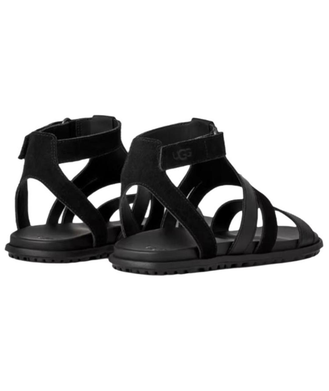 UGG AUSTRALIA Черные кожаные сандалии, фото 4